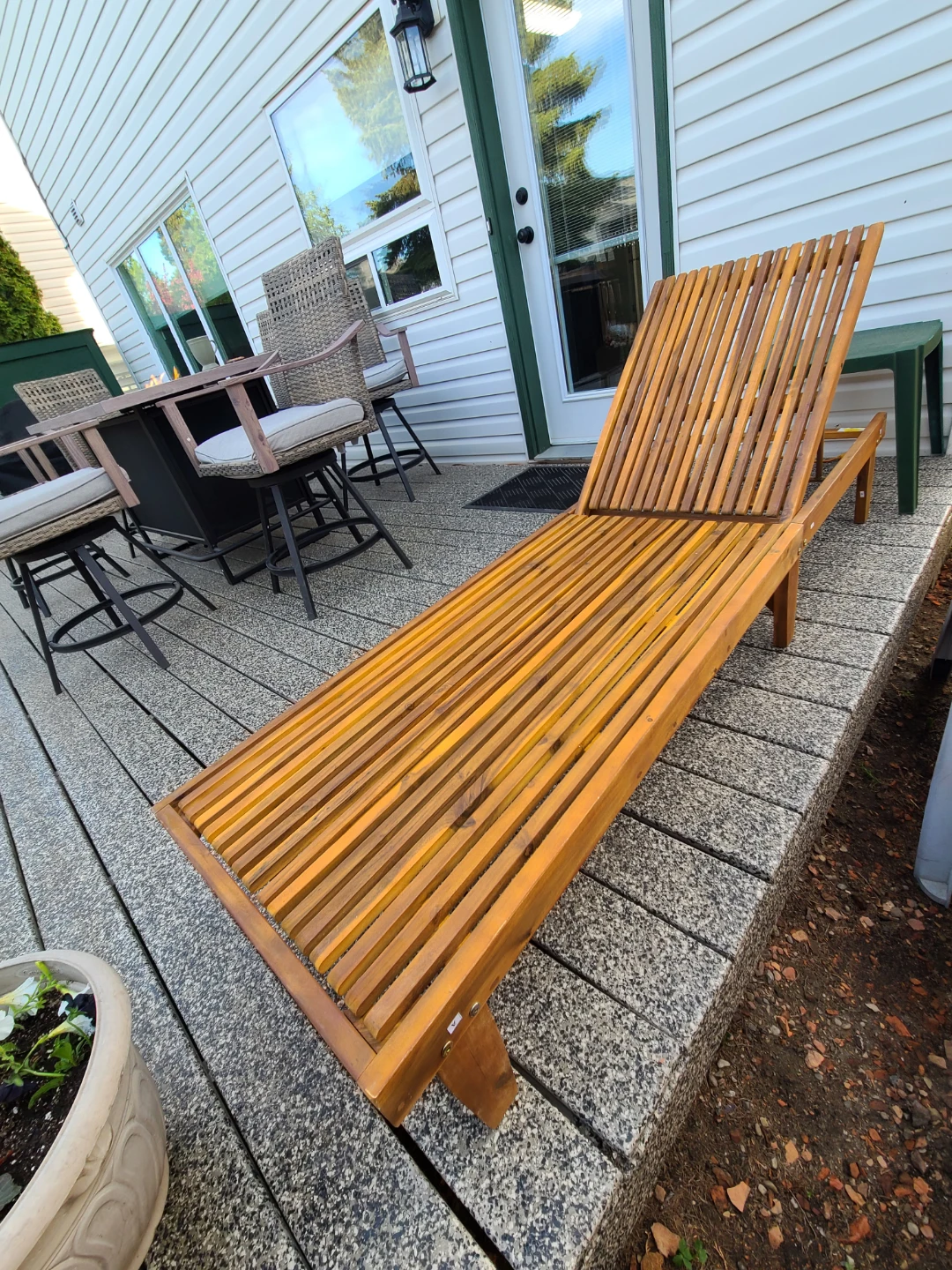 Cadain 78.75" Long Reclining Acacia Single Chaise