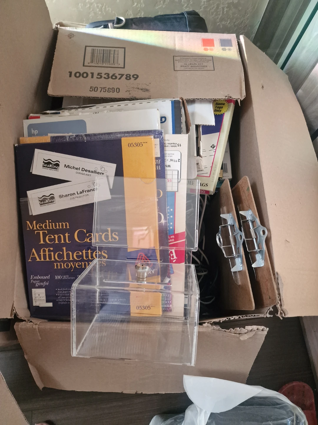 Office Supplies Lot: Date Stamps, Binders, Clips & More
