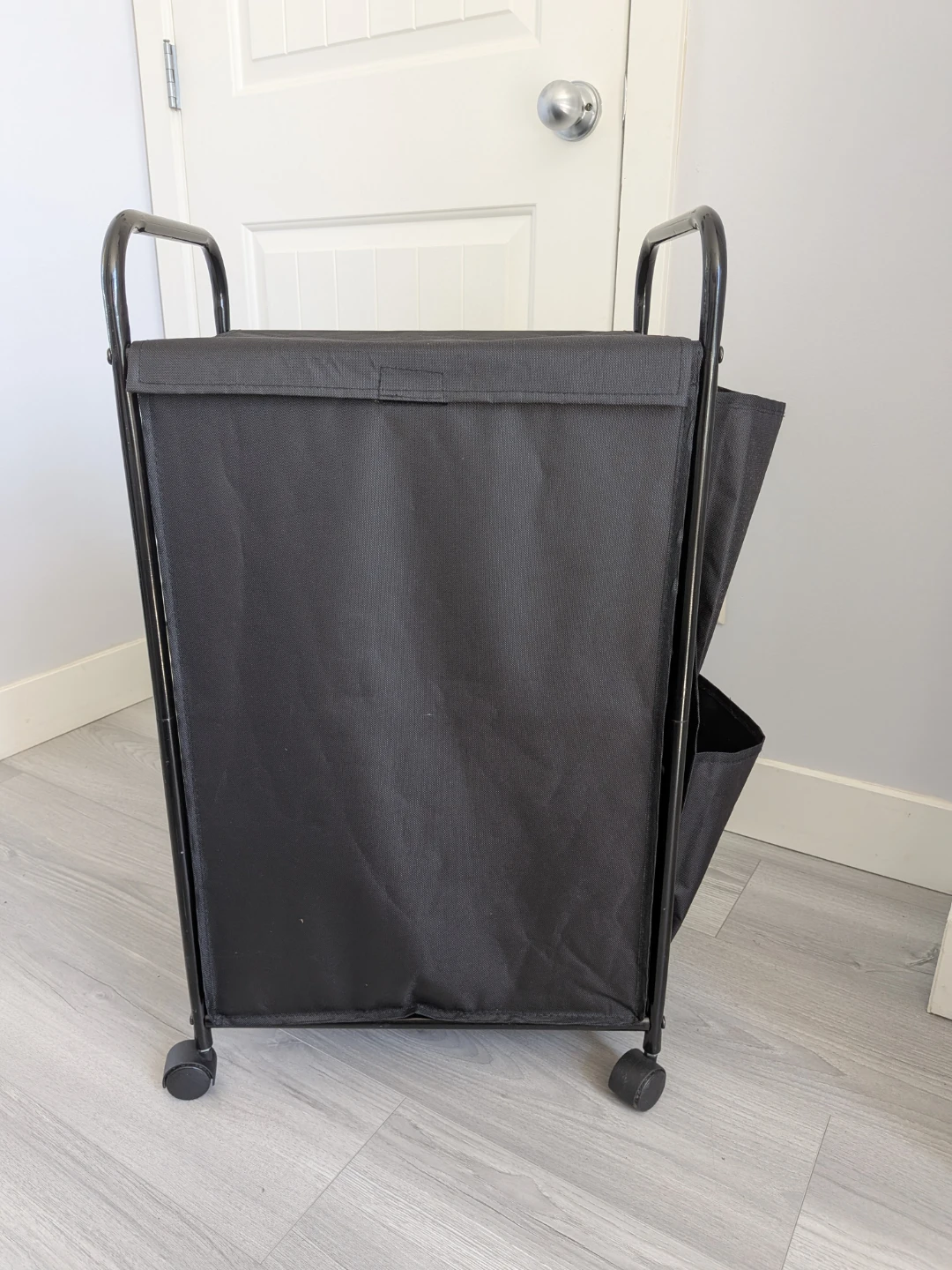 Black Rolling Laundry Hamper with Wheels