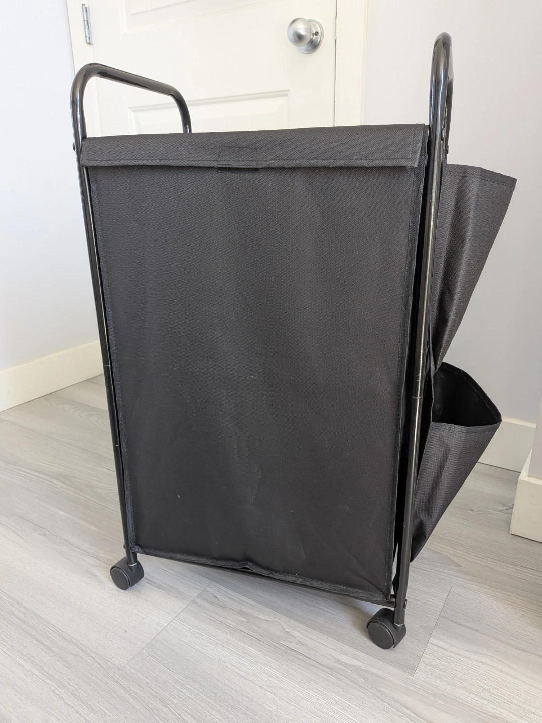 Black Rolling Laundry Hamper with Wheels - photo 4