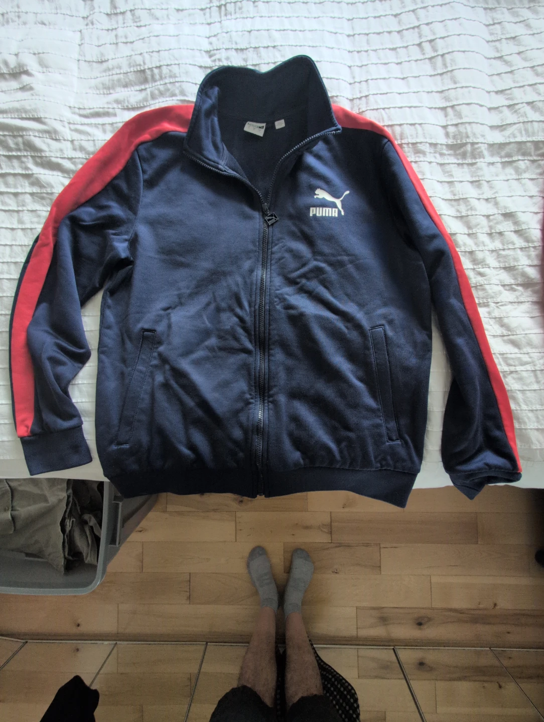 Puma Track Jacket - Navy/Red - Size L