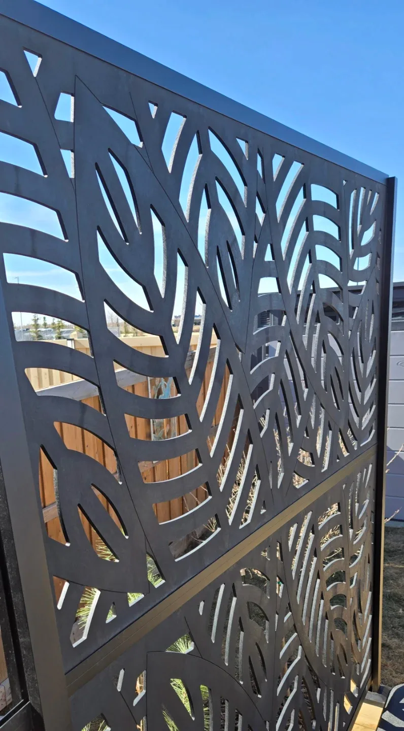 Decorative Garden Screens (4) - Leaf Pattern - Black - photo 3