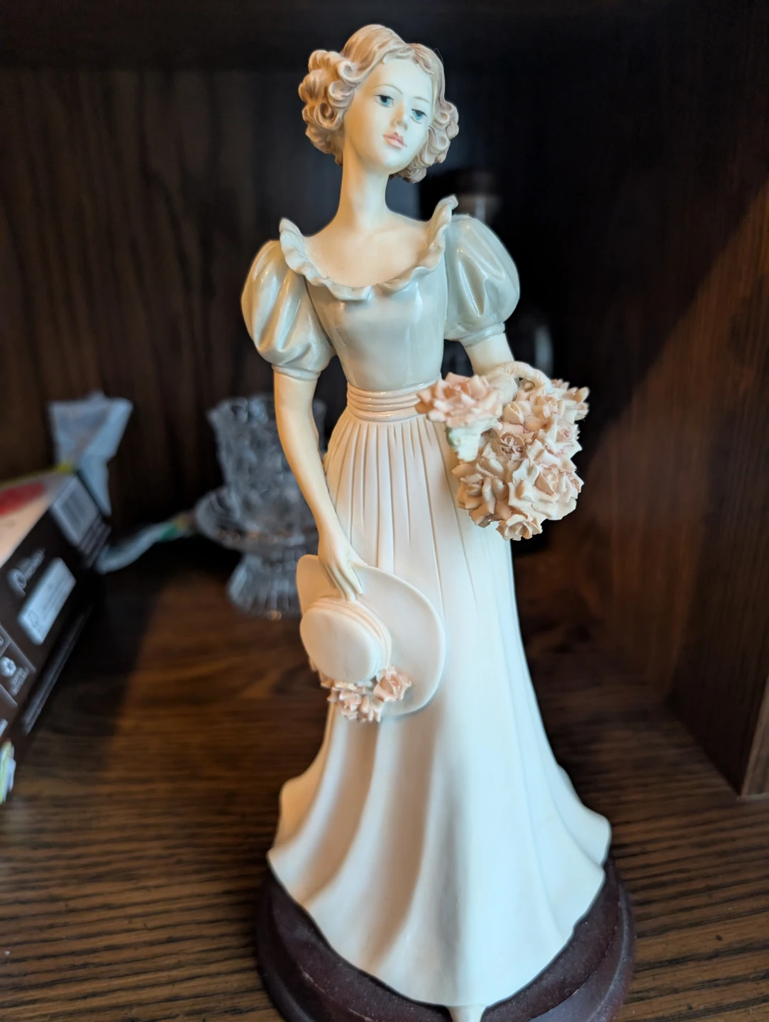 Vintage Lady Figurine with Flowers and Hat