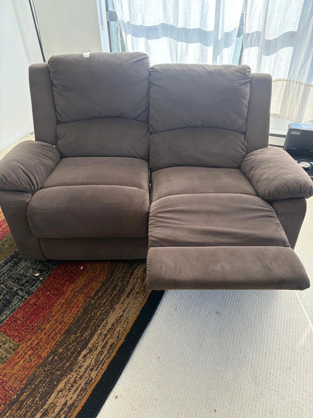 Brown Loveseat Recliner - photo 2