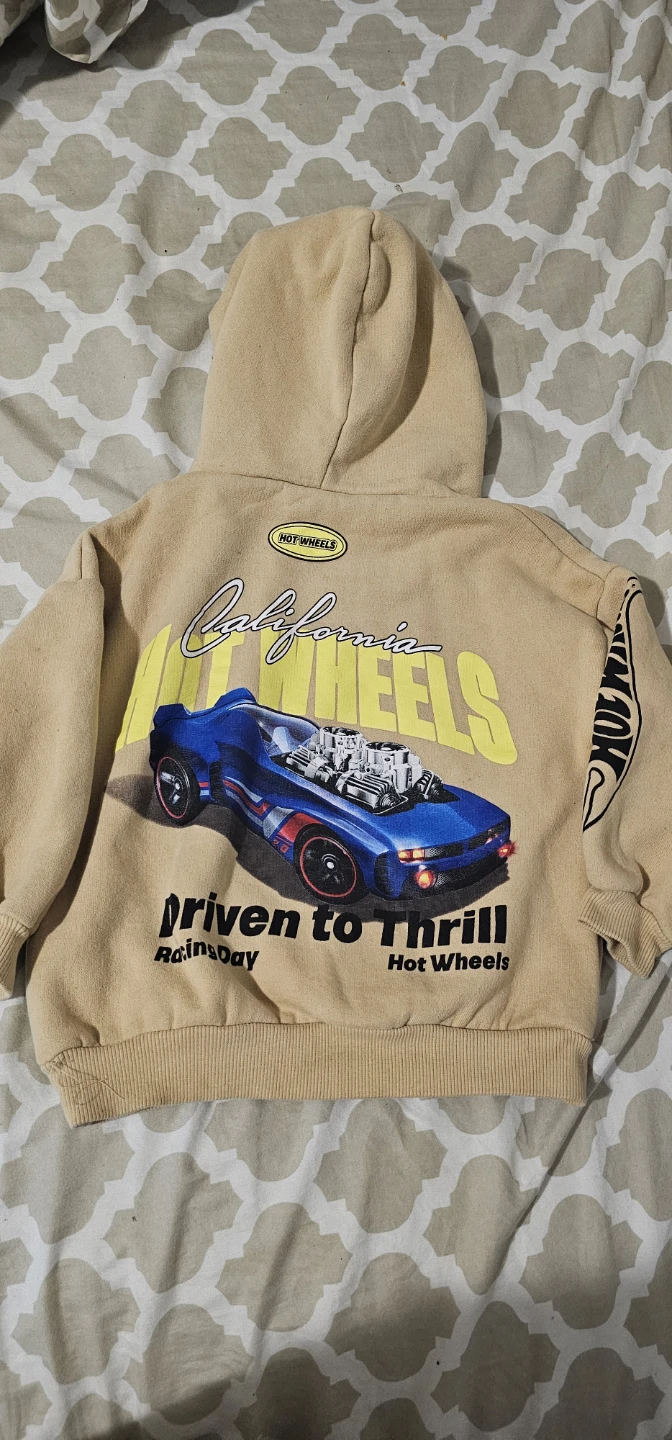 Zara Hot Wheels Hoodie - Tan, 3 Years