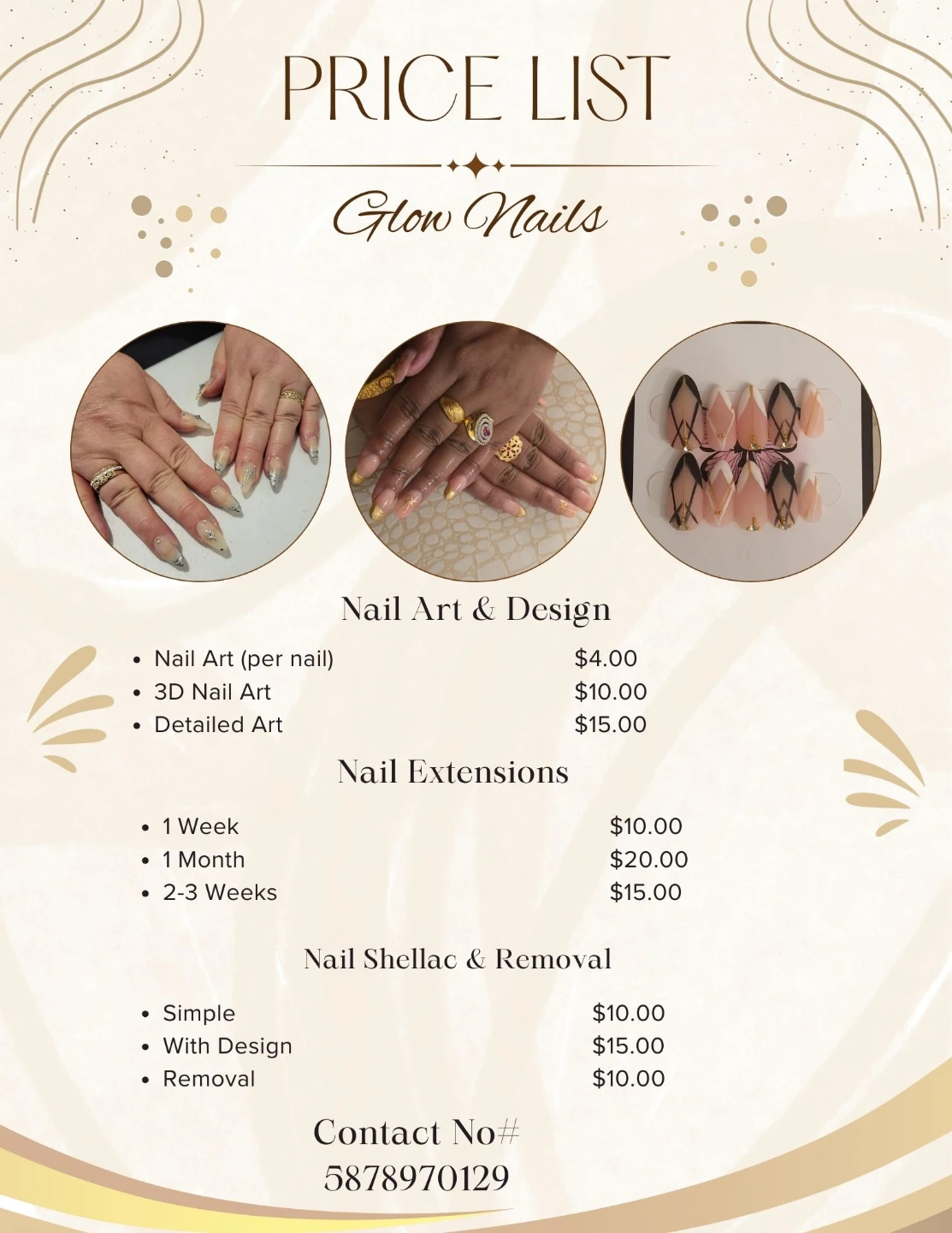 Glow Nails Price List
