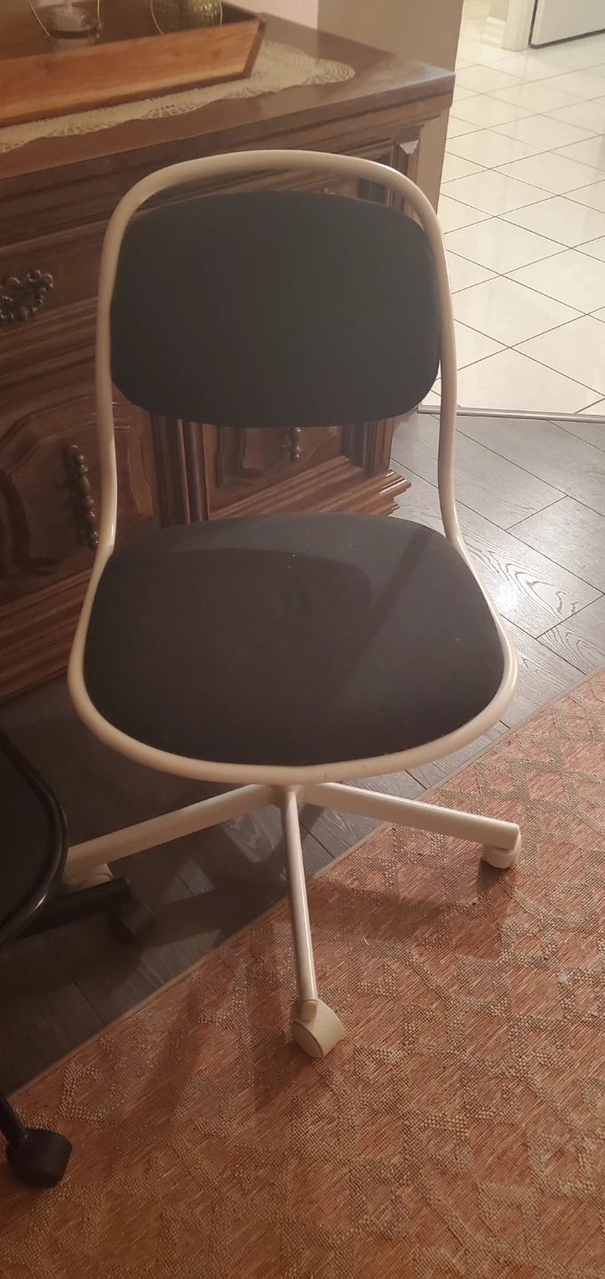 Black Office Chair with White Frame