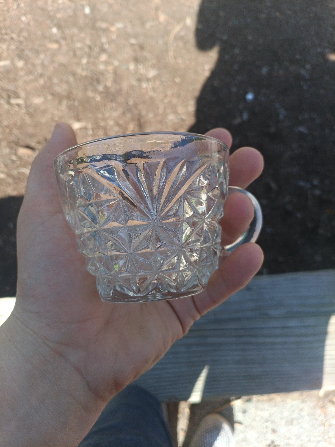 Clear Glass Cup with Handle