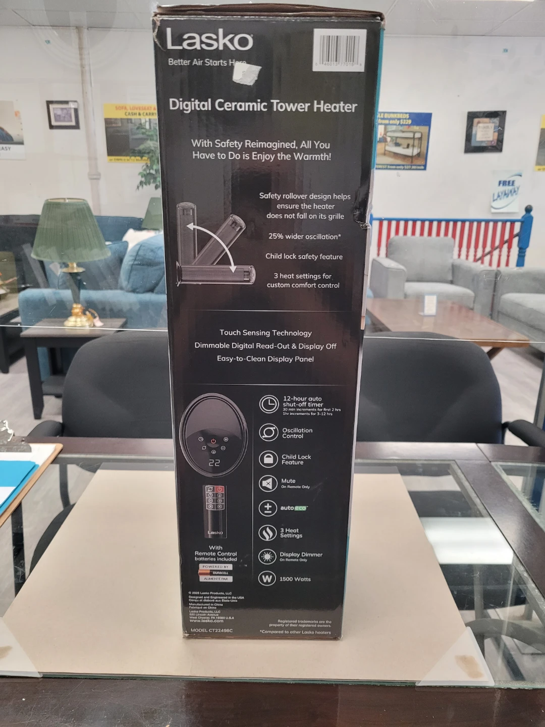 Lasko Digital Ceramic Tower Heater CT22498C with Remote - photo 3
