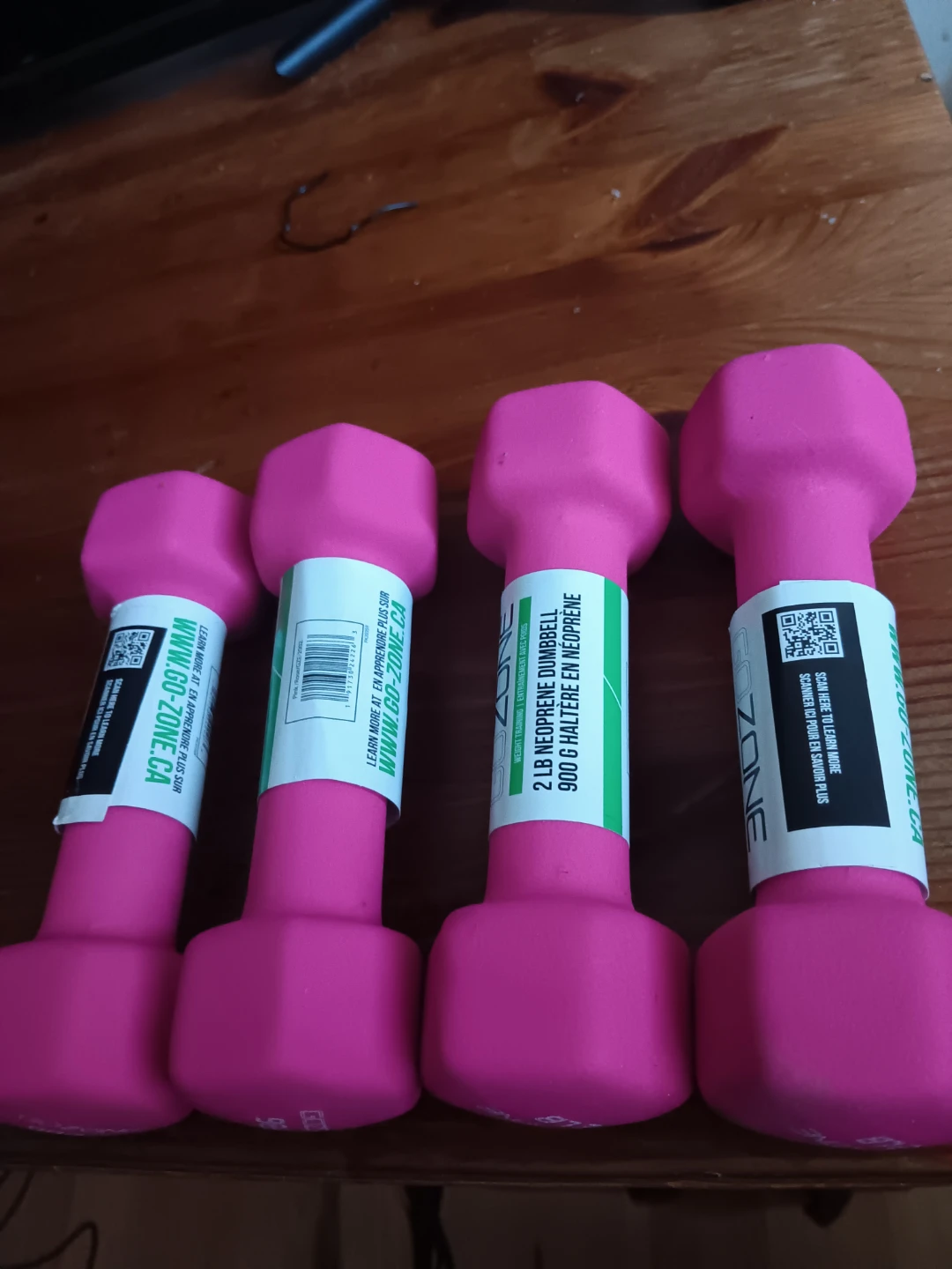 GO-ZONE Pink Neoprene Dumbbells - 2 LB