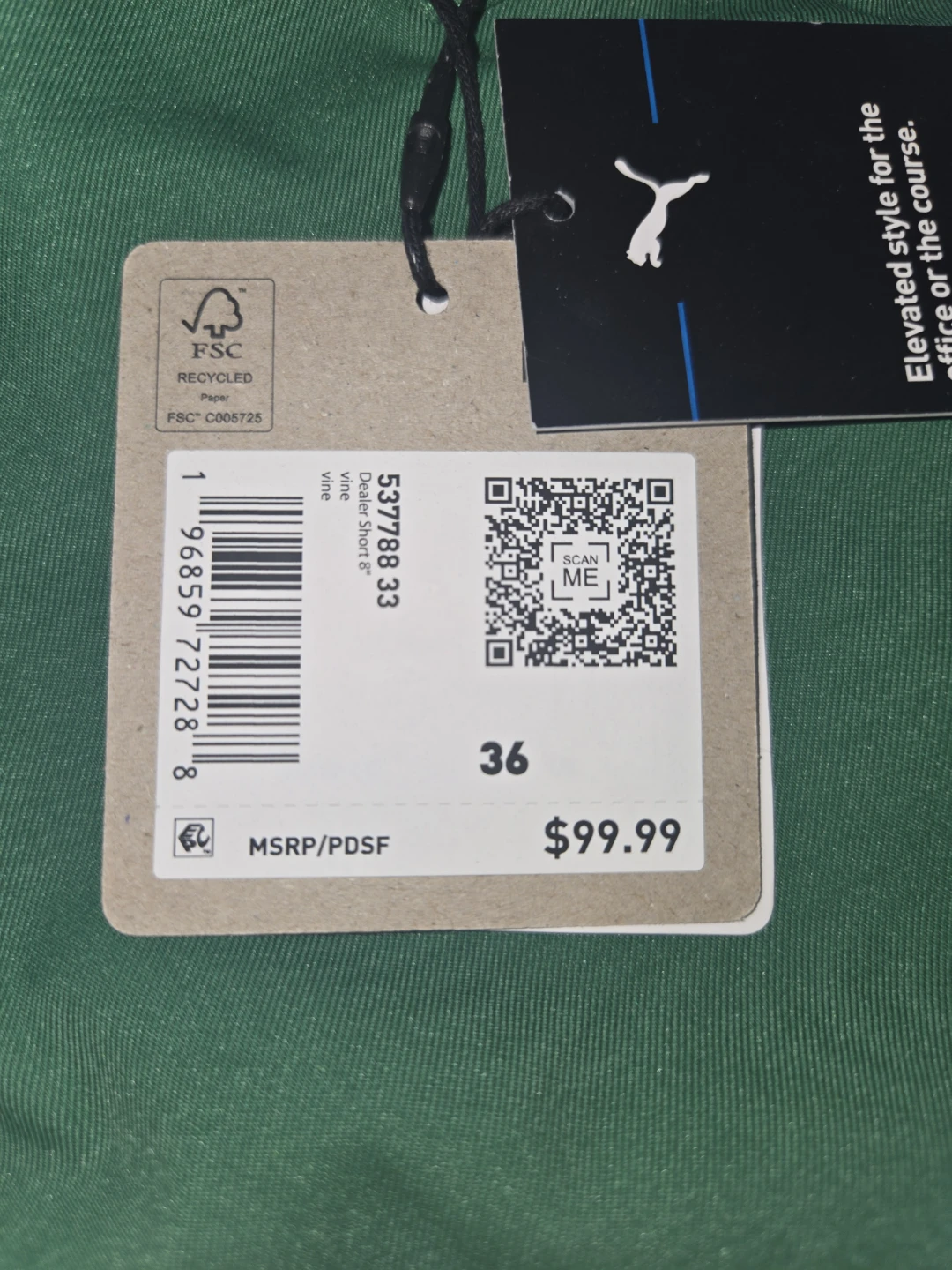 Puma Golf Shorts - Green - Size 36 - photo 4