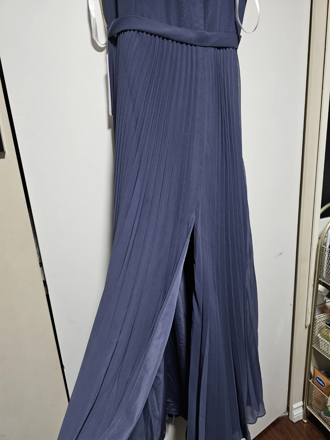 Azazie Stormy A-Line Scoop Pleated Chiffon Dress Navy Blue - photo 3
