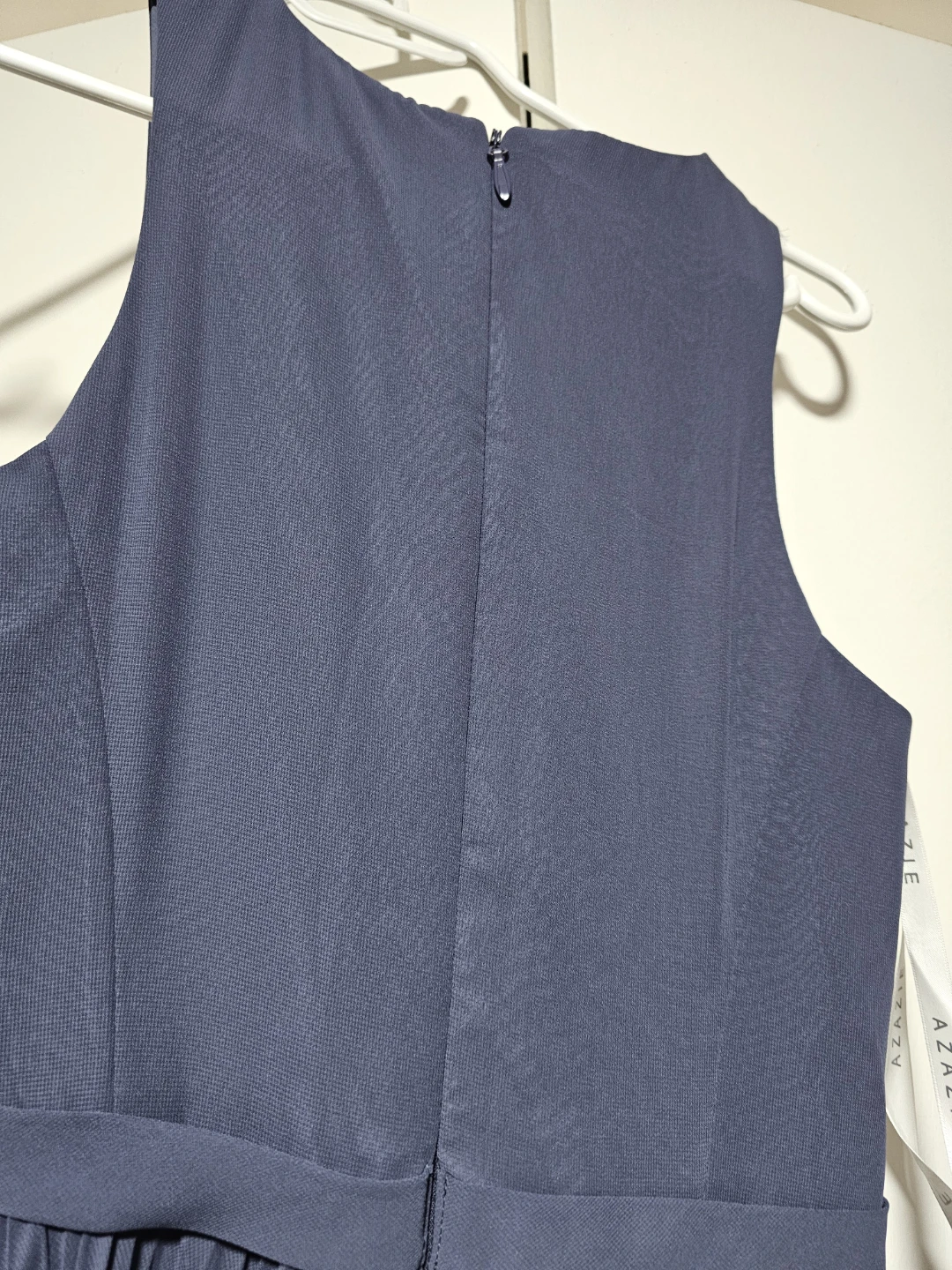 Azazie Stormy A-Line Scoop Pleated Chiffon Dress Navy Blue - photo 4