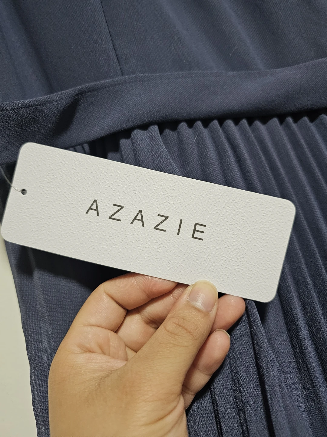 Azazie Stormy A-Line Scoop Pleated Chiffon Dress Navy Blue - photo 5