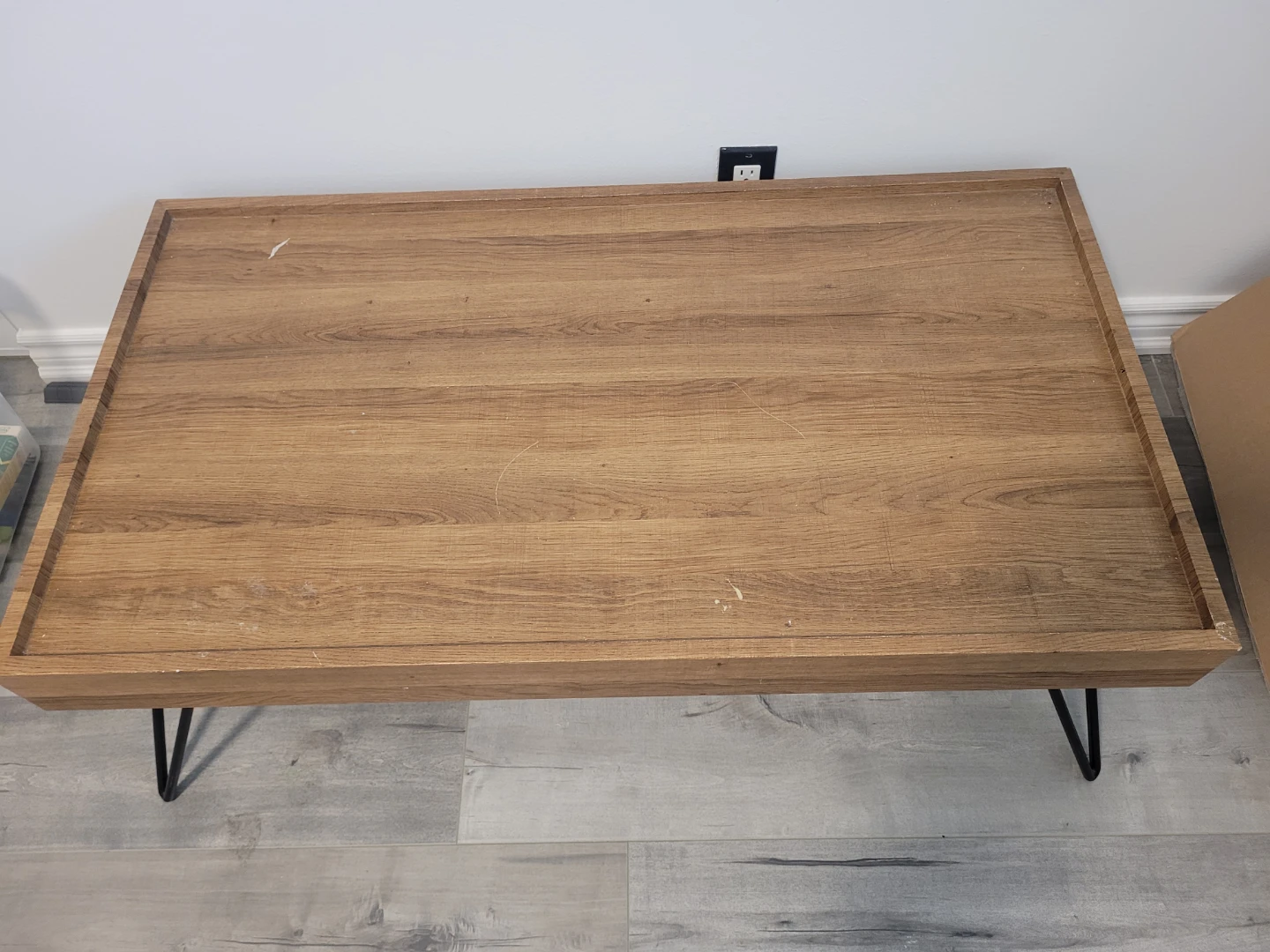 Wooden Tray Table with Metal Legs - photo 2