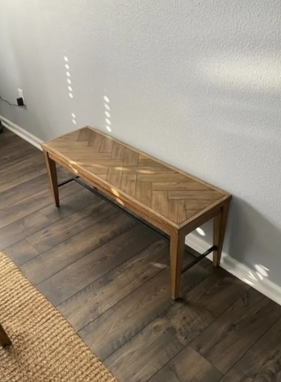 Table & Wood Dining Bench with Herringbone Top - photo 2