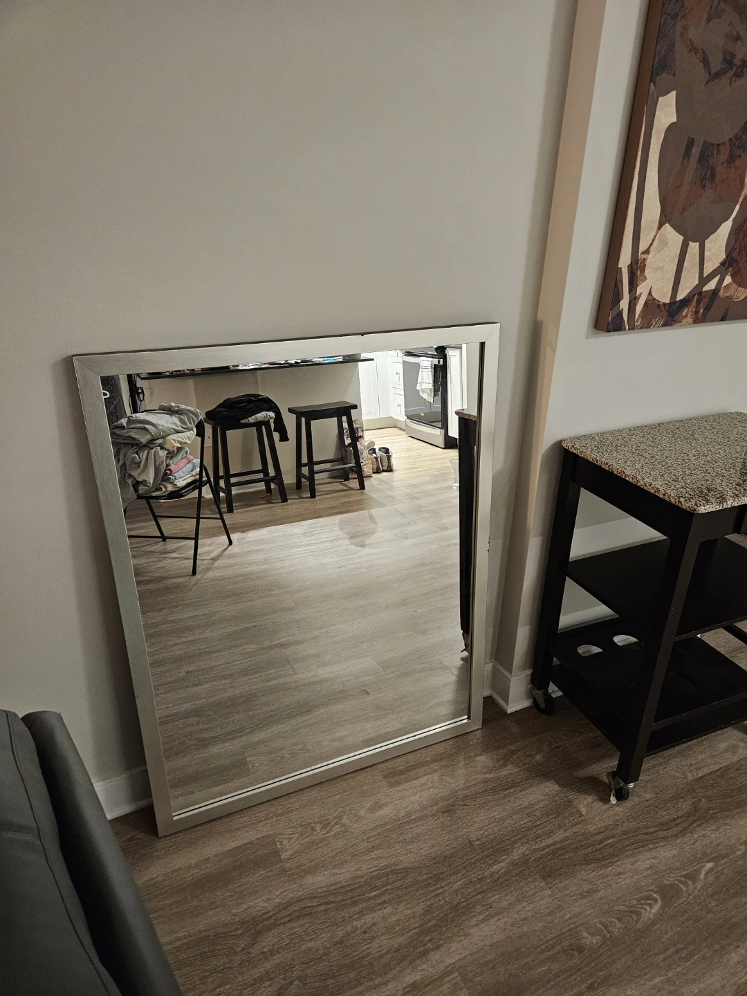 Kitchen Cart with Granite Top & Mirror - photo 3