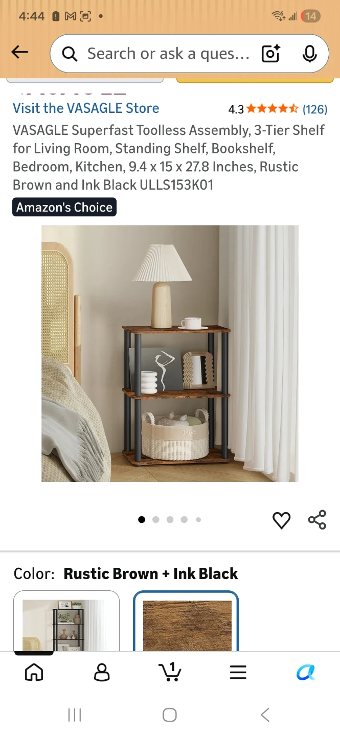 VASAGLE 3-Tier Shelf