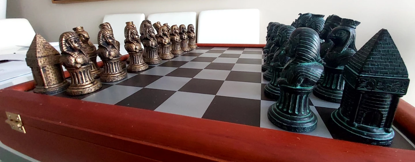 Egyptian Themed Chess Set with Wooden Box - photo 5