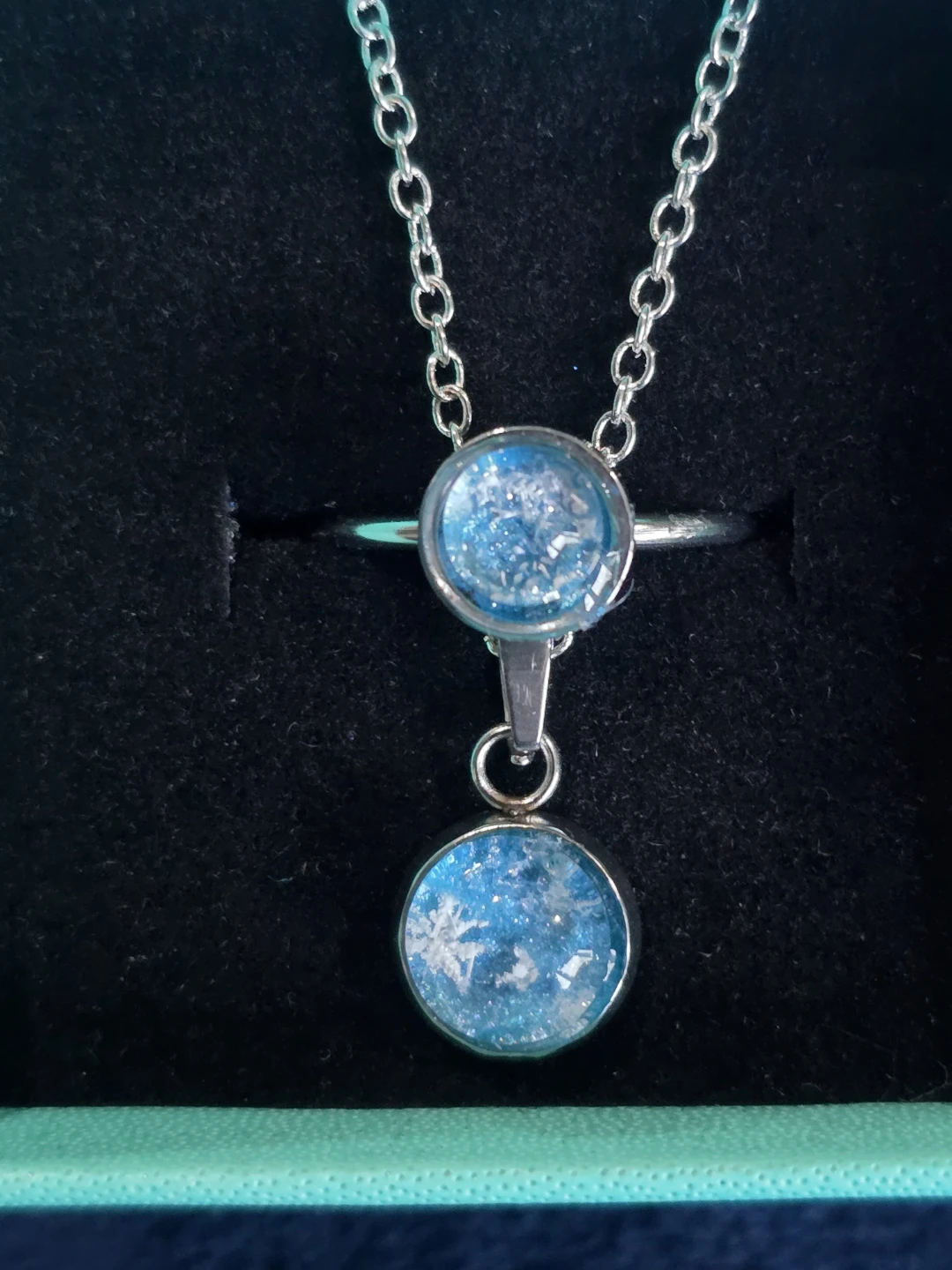 Real Preserved Snow ring & necklace set