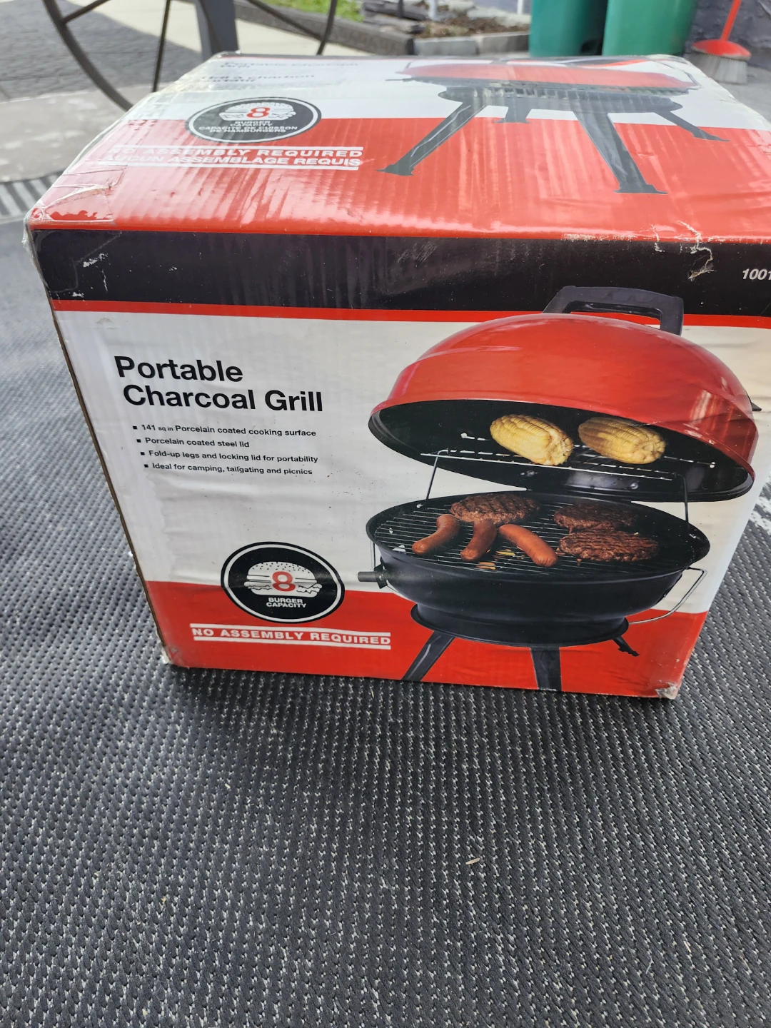 Portable Charcoal Grill - Red