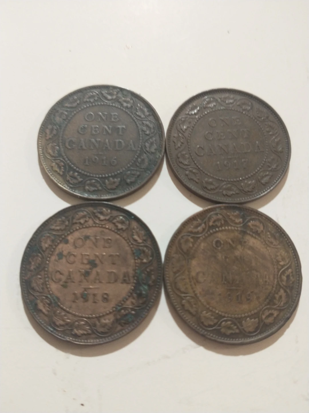 1916-1919 Canada large cents (4)