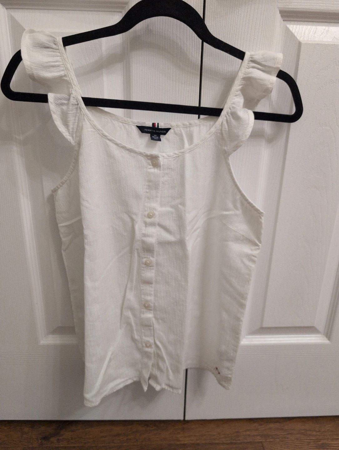 Tommy Hilfiger White Button-Up Tank Top - Size S