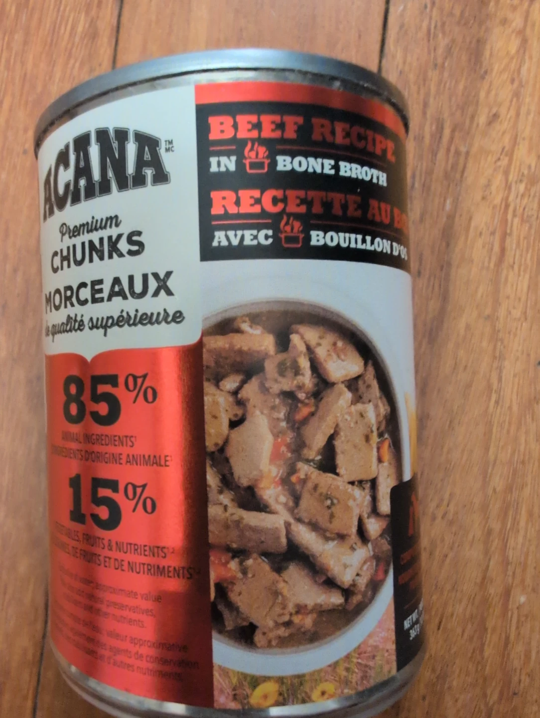 Acana Premium Chunks Beef Recipe Dog Food - 363g