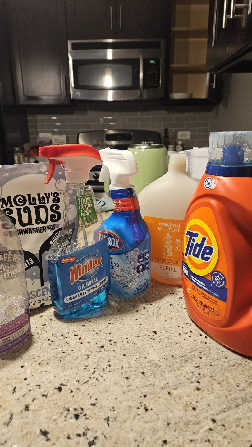 Assorted Cleaning Products and Detergents