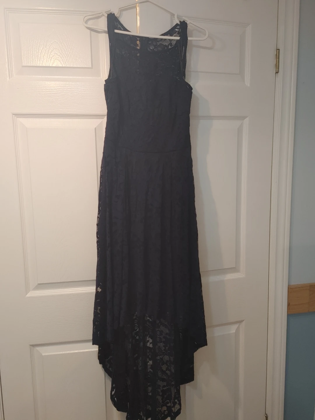 Navy Lace High-Low Dress - Size S
