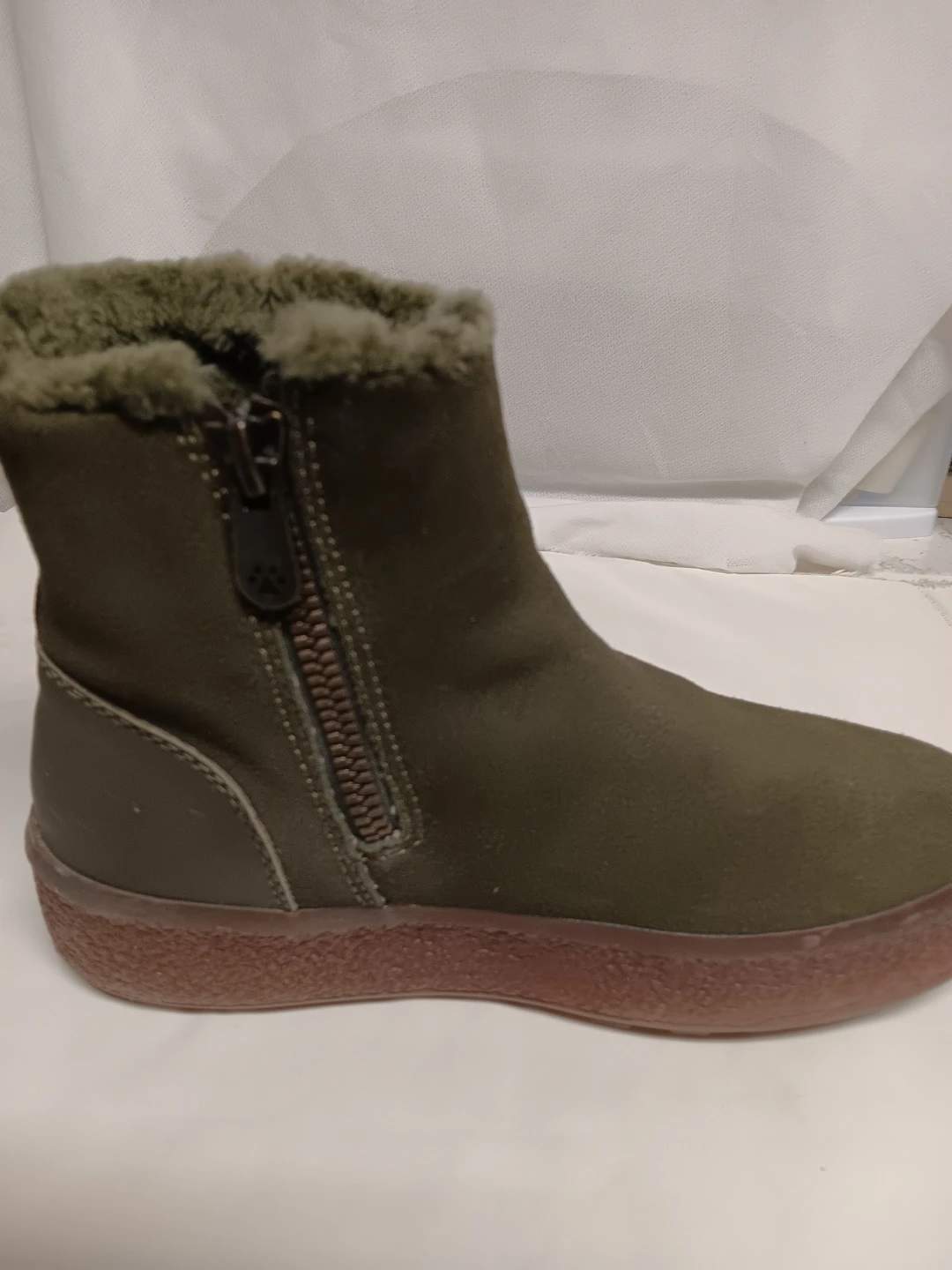 Green Suede Fur Lined Winter Boots - photo 3