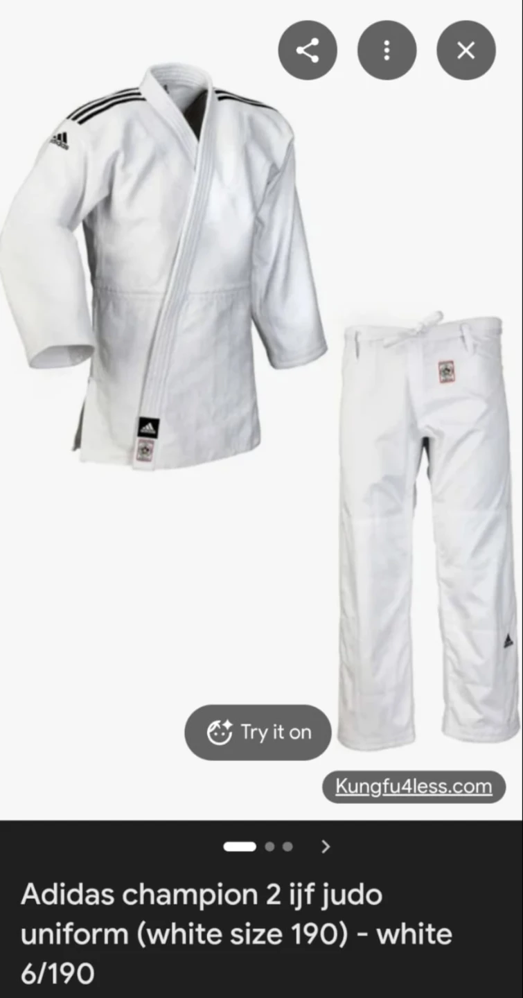 Adidas Champion 2 IJF Judo Uniform White Size 190