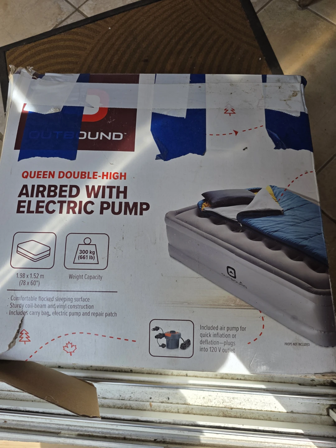 Outbound Queen Double-High Airbed with Electric Pump