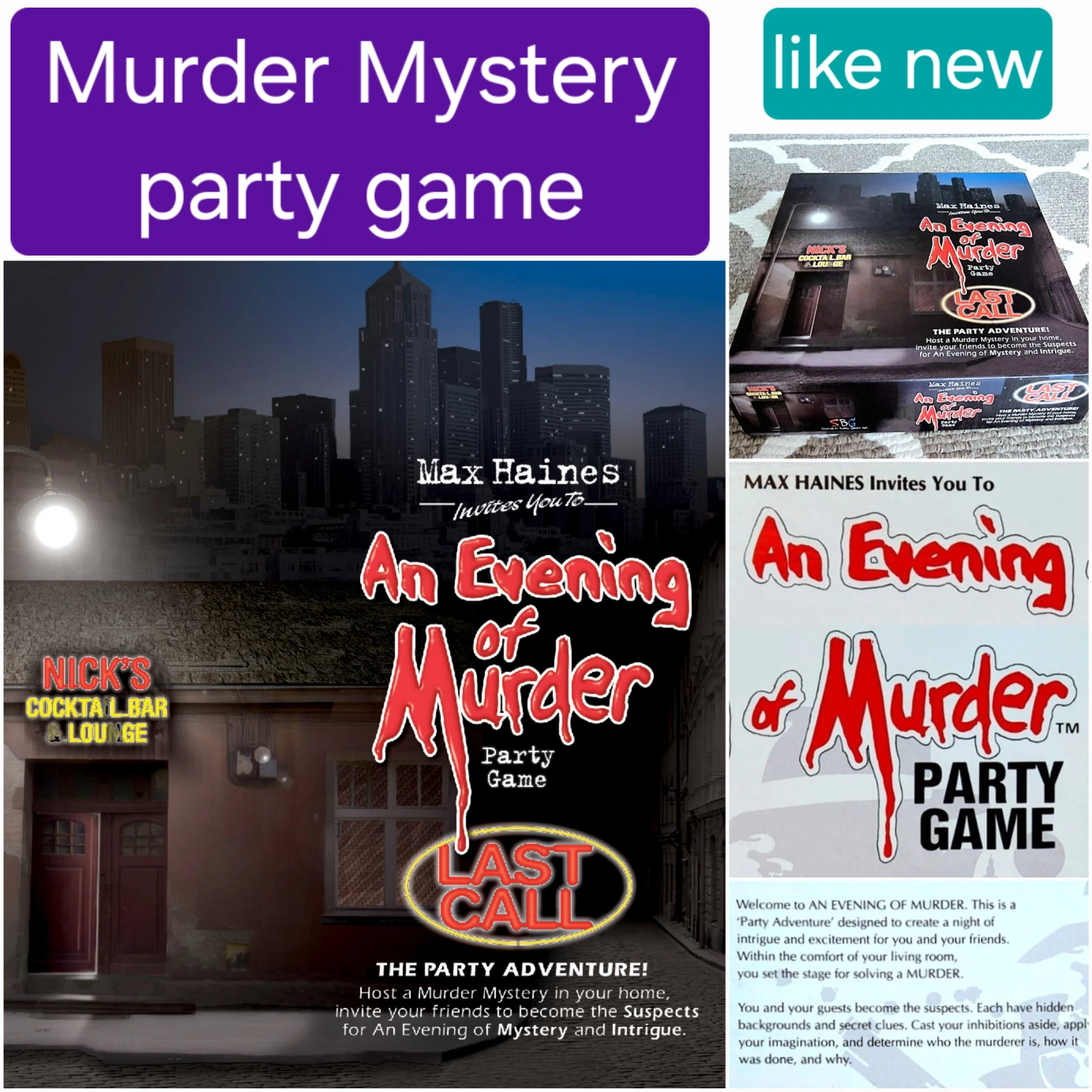 Murder Mystery Party Game - like new