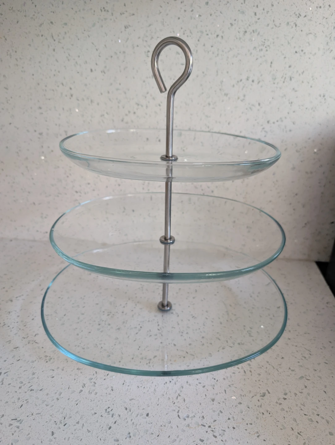 3-Tier Glass Serving Stand 13"