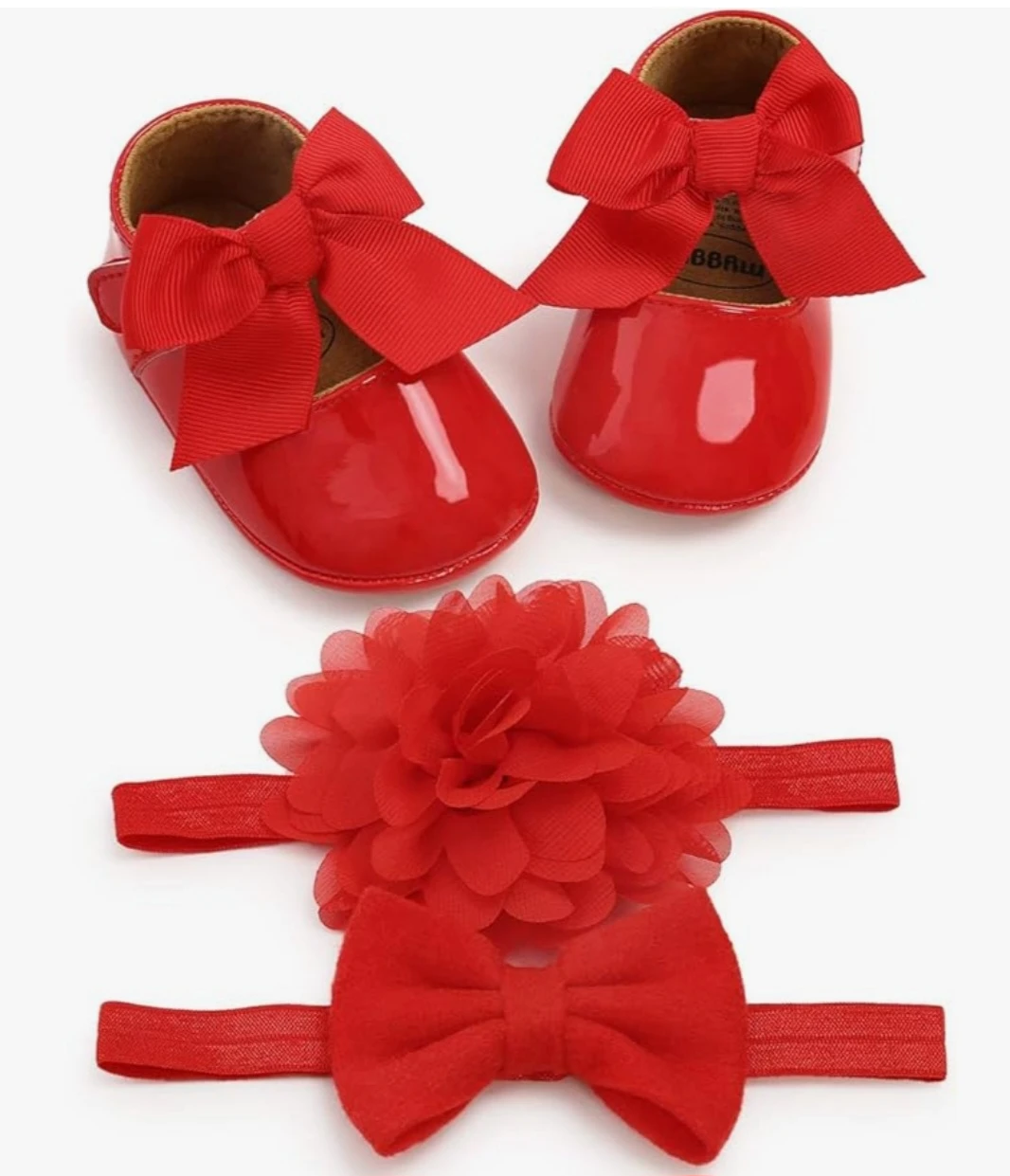 Myggpp Red Baby Shoes & Headband Set from 0-6 months - photo 3