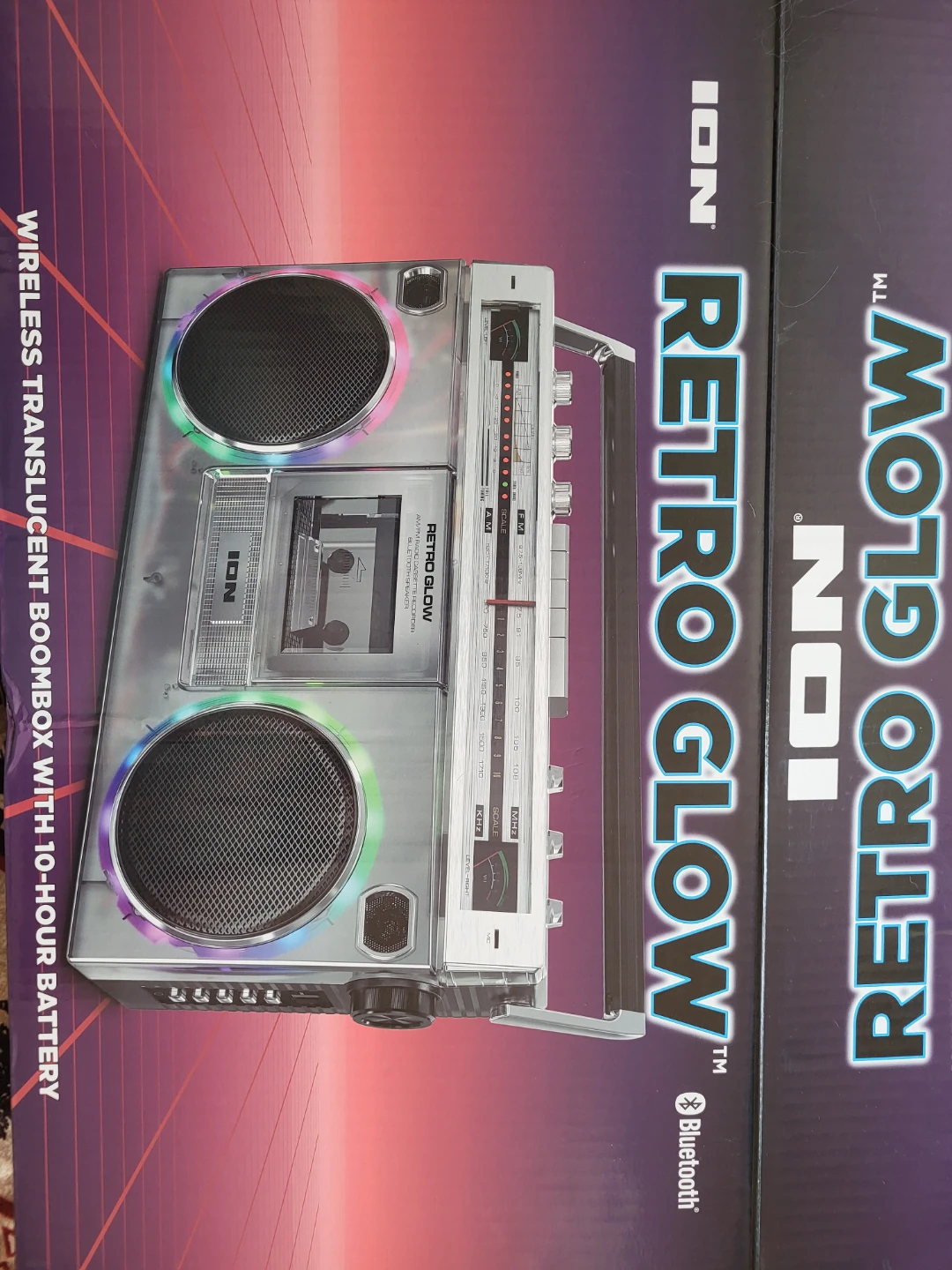 ION Retro Glow Wireless Translucent Boombox with Bluetooth - photo 2