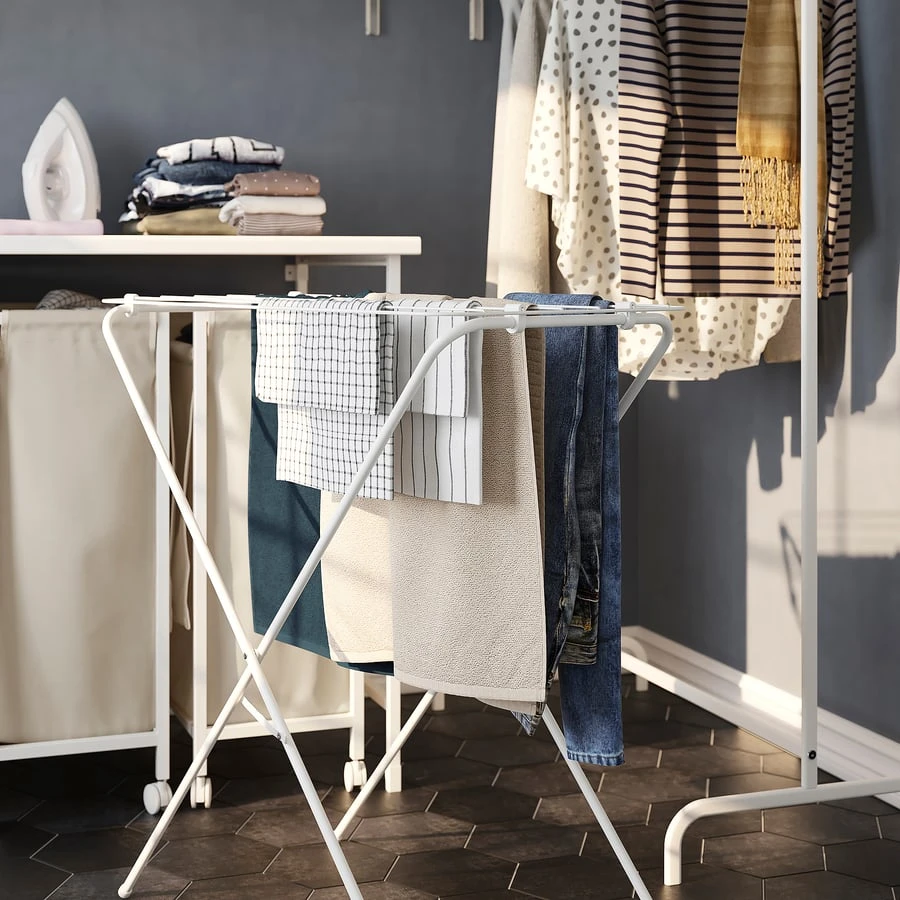 White Folding Clothes Drying Rack - photo 4