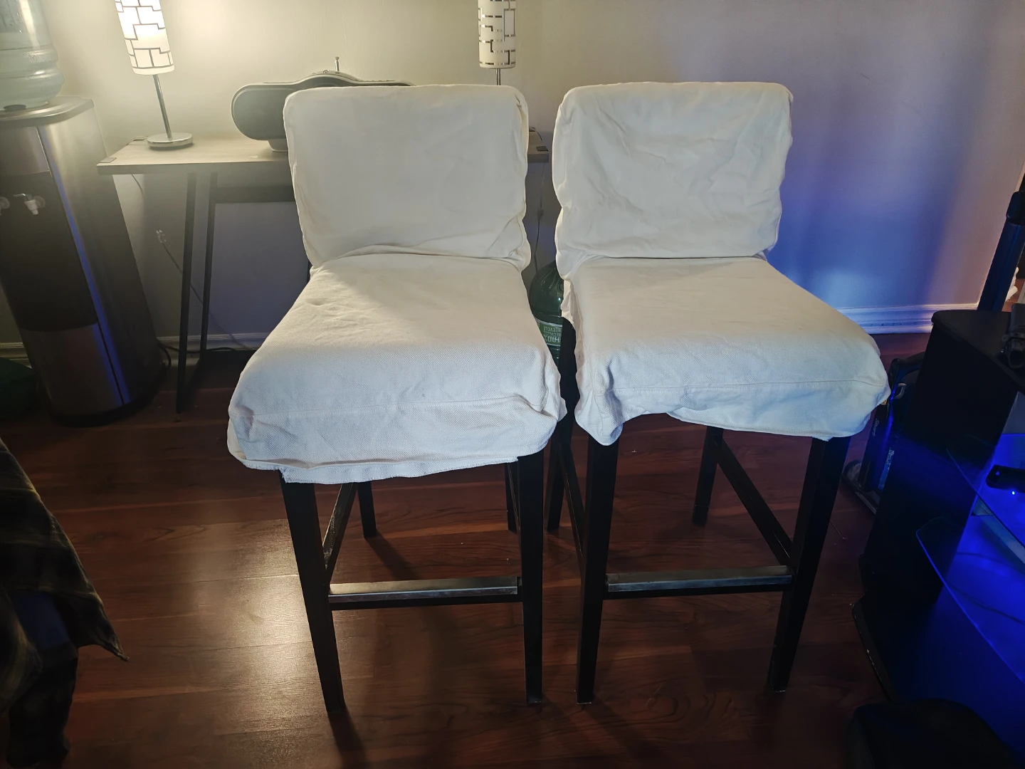 Pair of White Bar Stools