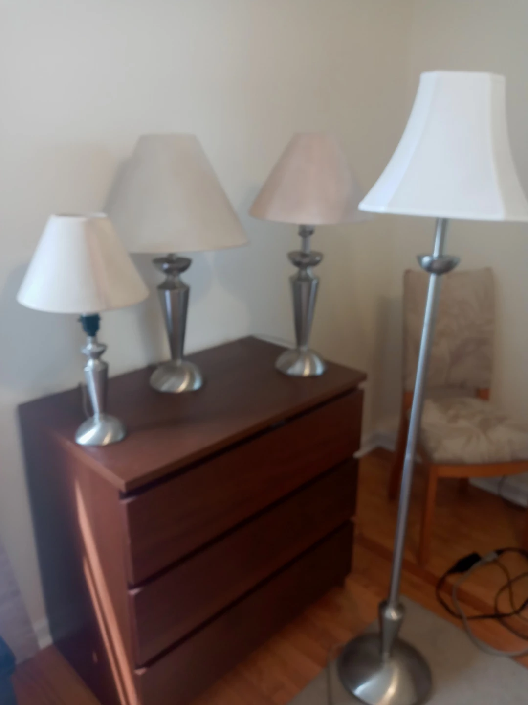 Set of 4 Silver Lamps