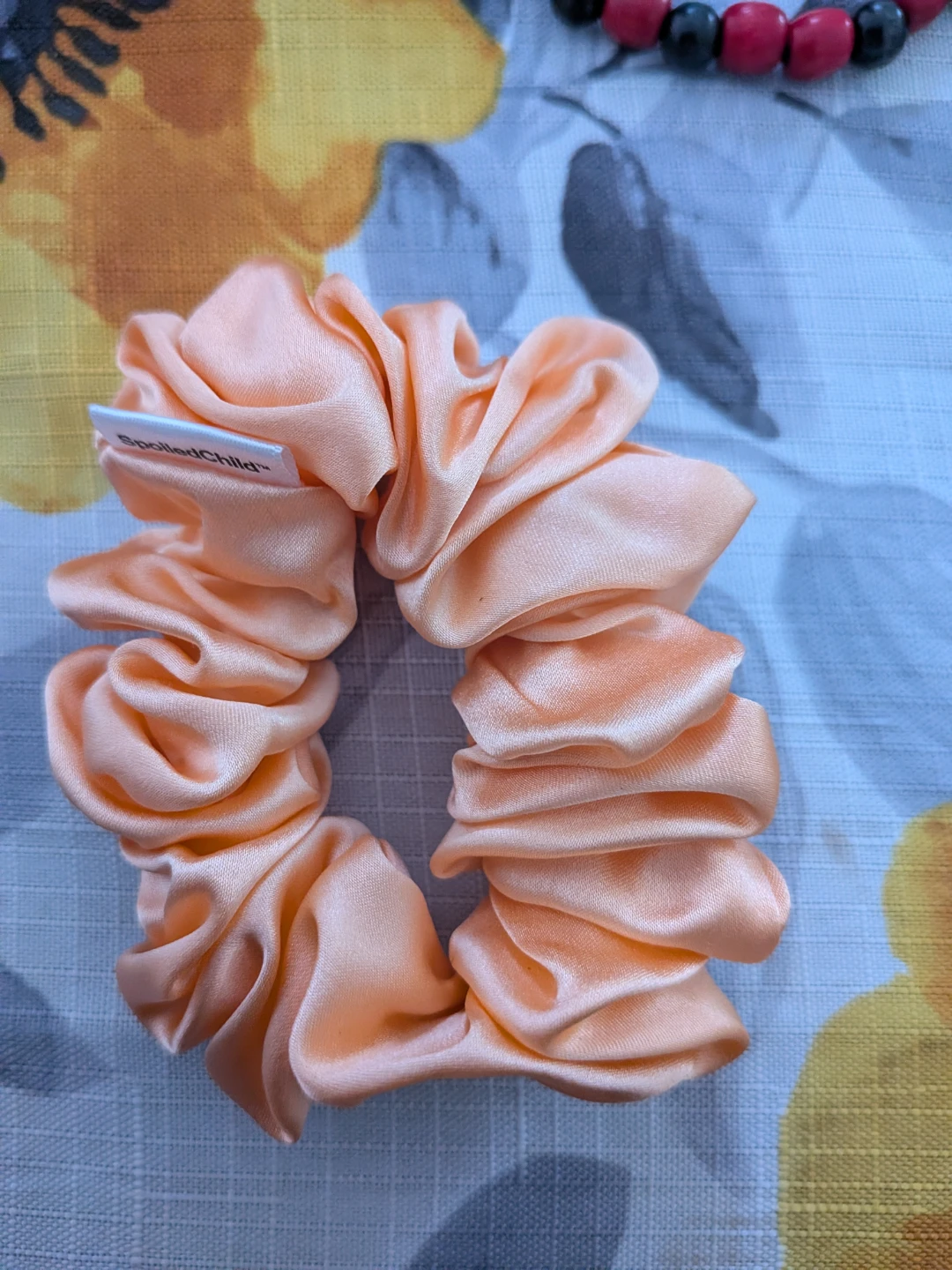 Peach Satin Scrunchie