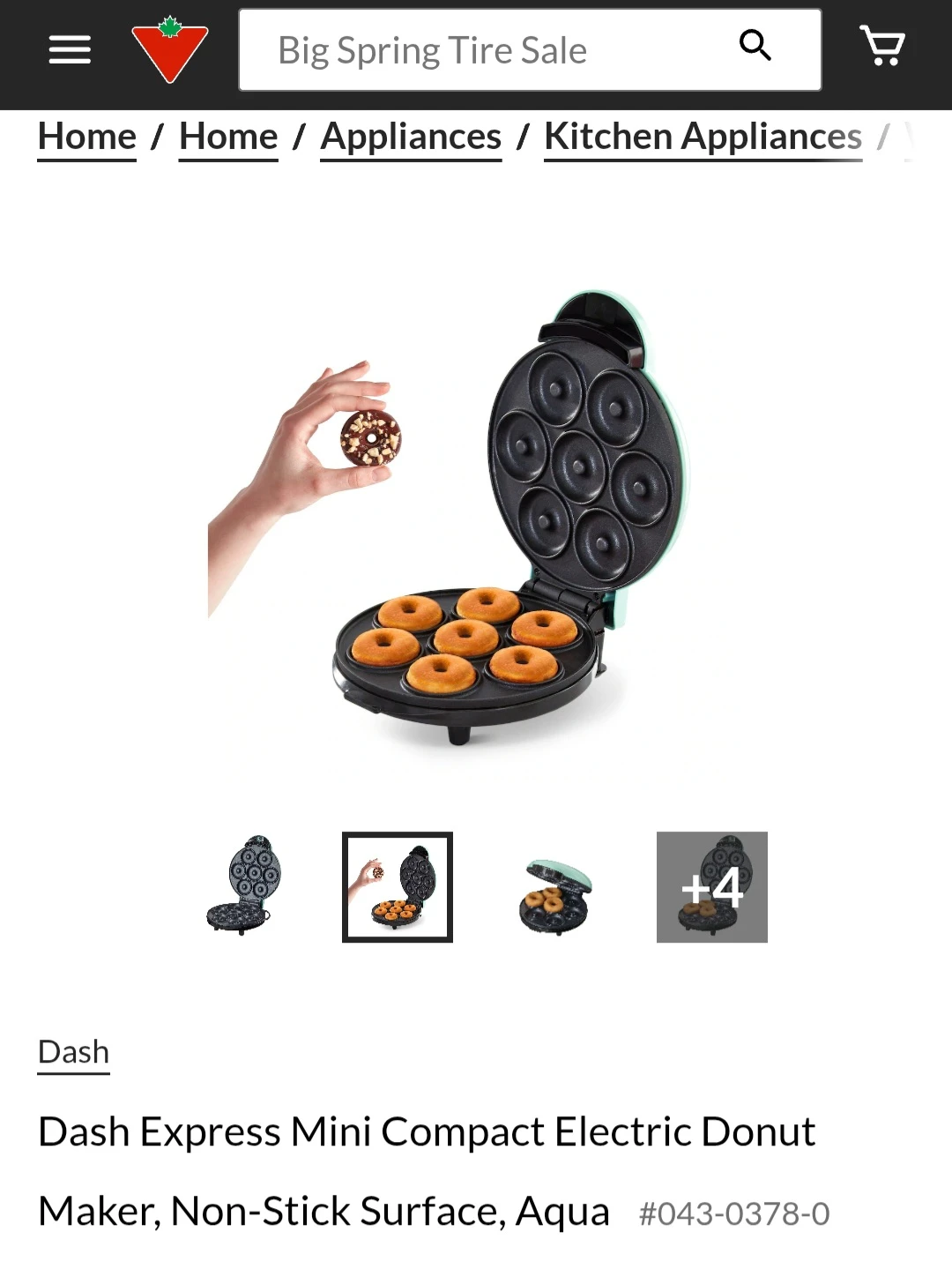 Dash Express Mini Compact Electric Donut Maker - Aqua - photo 2