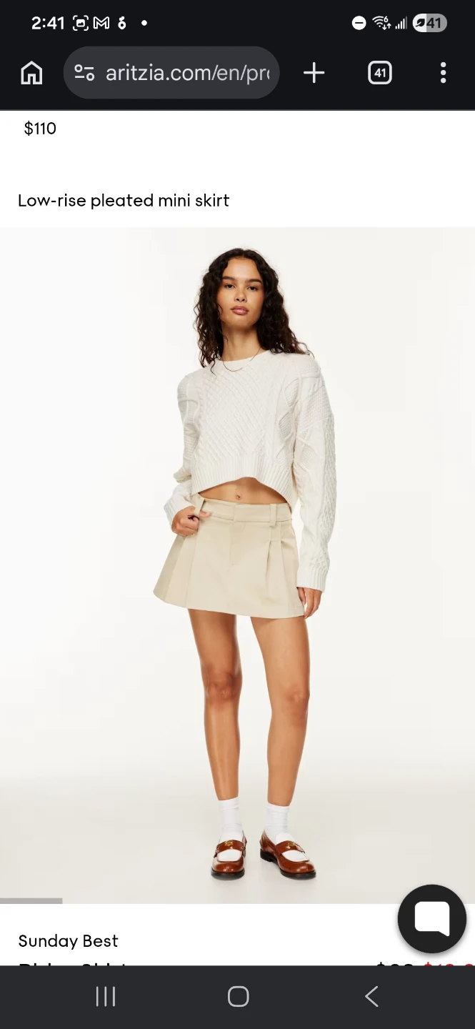 Aritzia Sunday Best Pleated Skirt Size 2