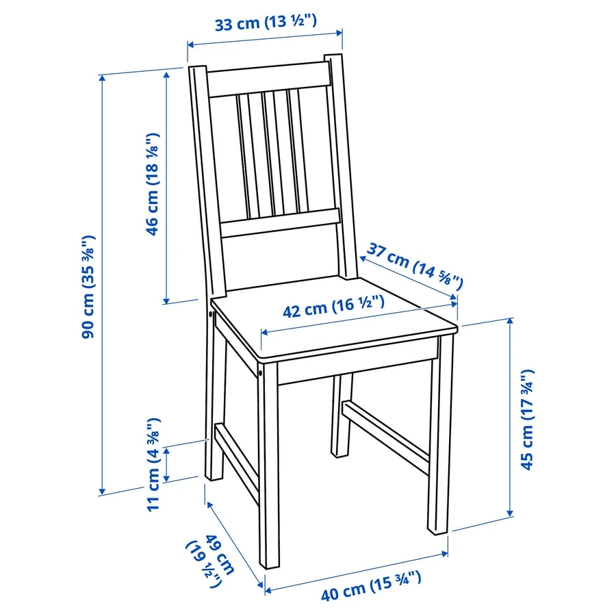 2 pcs - IKEA STEFAN Dining Chair - Dark Brown - photo 2