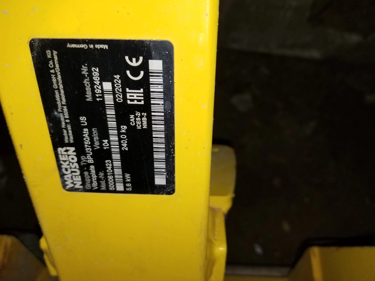 Wacker Neuson BPU3750Ats US Plate Compactor - photo 2