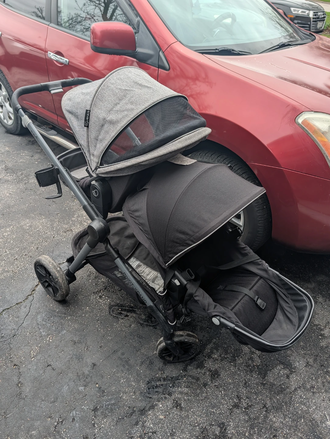 Evenflo Pivot Xplore Double Stroller - Charcoal Grey