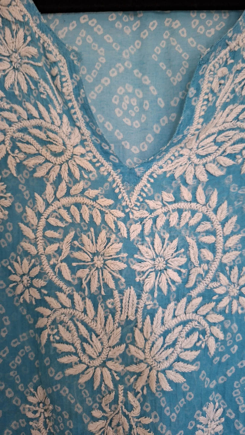 Turquoise Embroidered Tunic Top - photo 2