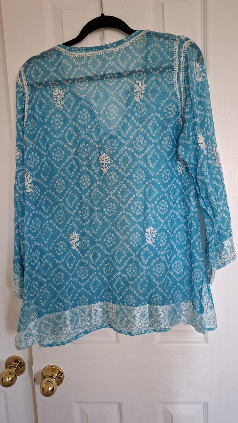 Turquoise Embroidered Tunic Top - photo 3