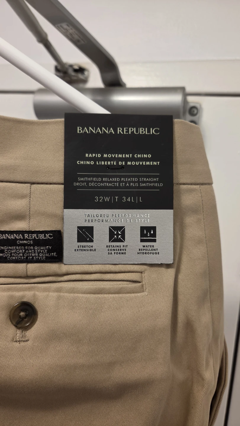 Never Worn !Banana Republic Rapid Movement Chino - 32W x 34L - photo 3