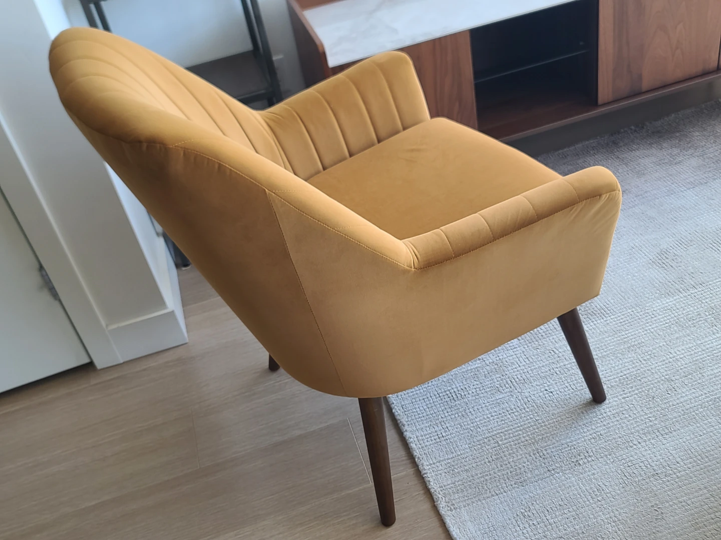Accent Chair - Mustard Yellow Velvet - photo 2